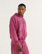 College Combed Fleece Zip-Up Hoodie - Plum