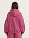 College Combed Fleece Zip-Up Hoodie - Plum