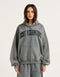 College Combed Fleece Zip-Up Hoodie - Storm Grey