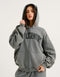 College Combed Fleece Zip-Up Hoodie - Storm Grey