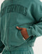 College Combed Fleece Zip-Up Hoodie - Teal