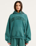 College Combed Fleece Hoodie - Teal