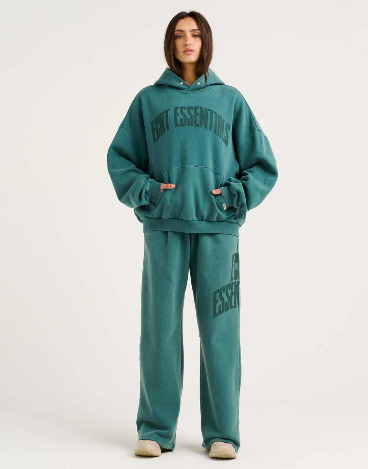 College Combed Fleece Hoodie - Teal
