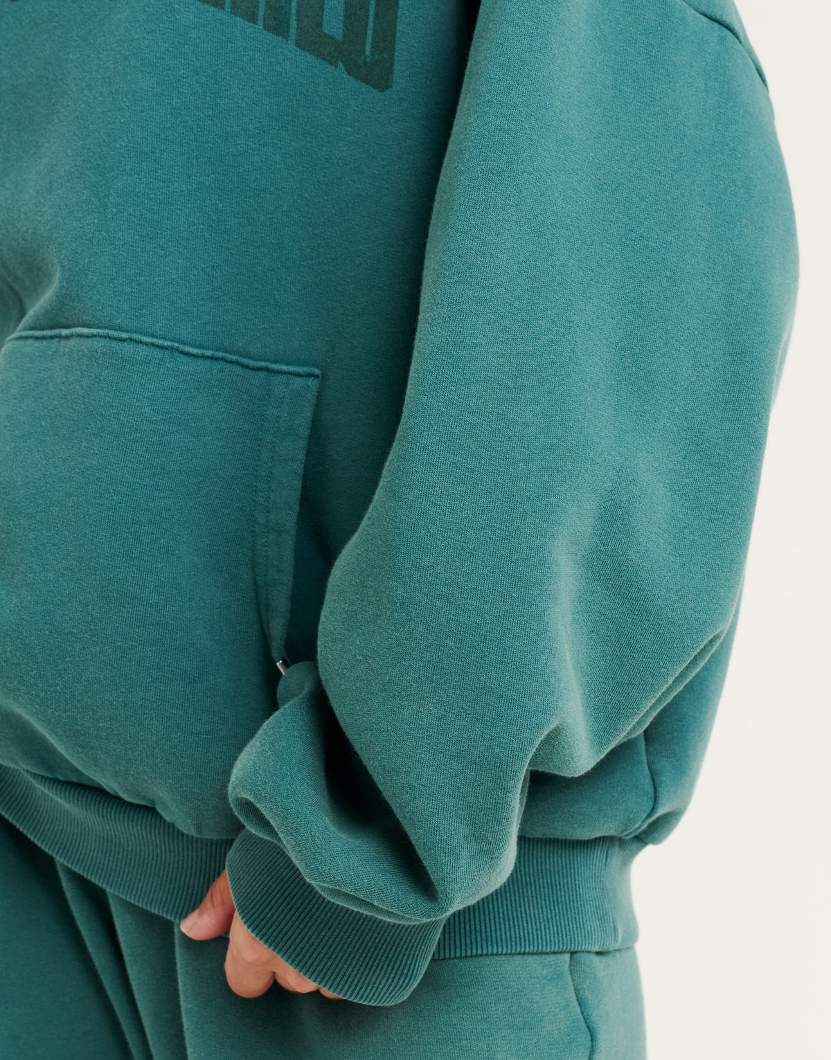 College Combed Fleece Hoodie - Teal