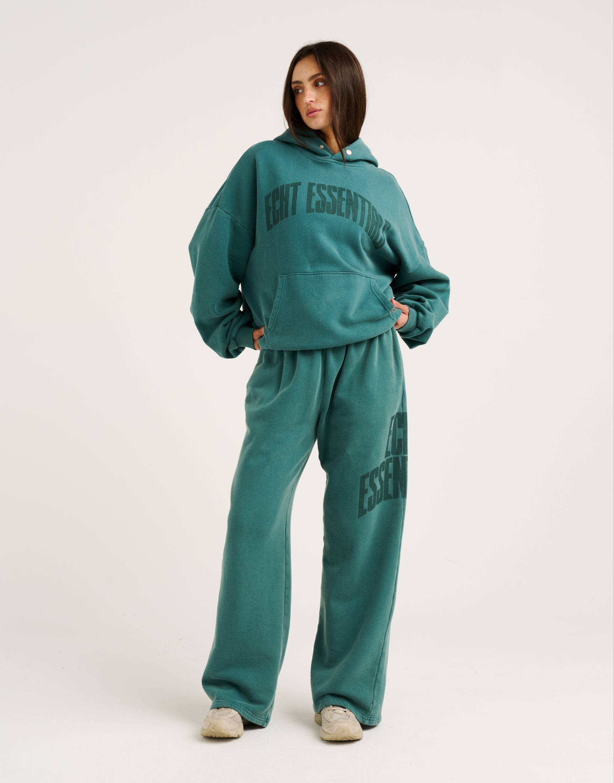 College Combed Fleece Hoodie - Teal