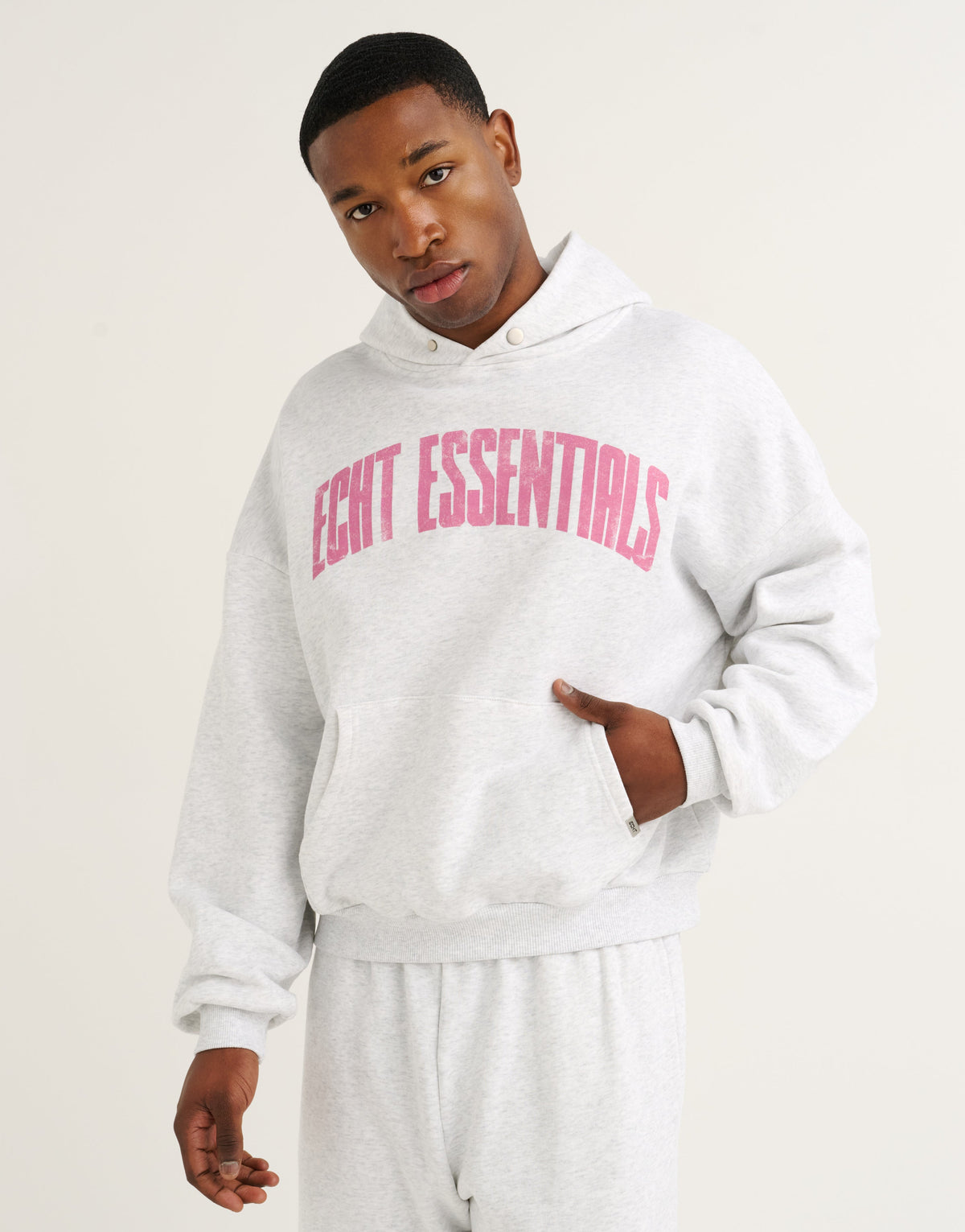 College Combed Fleece Hoodie - Grey Marle