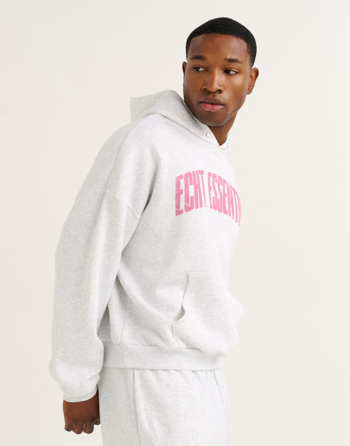 College Combed Fleece Hoodie - Grey Marle