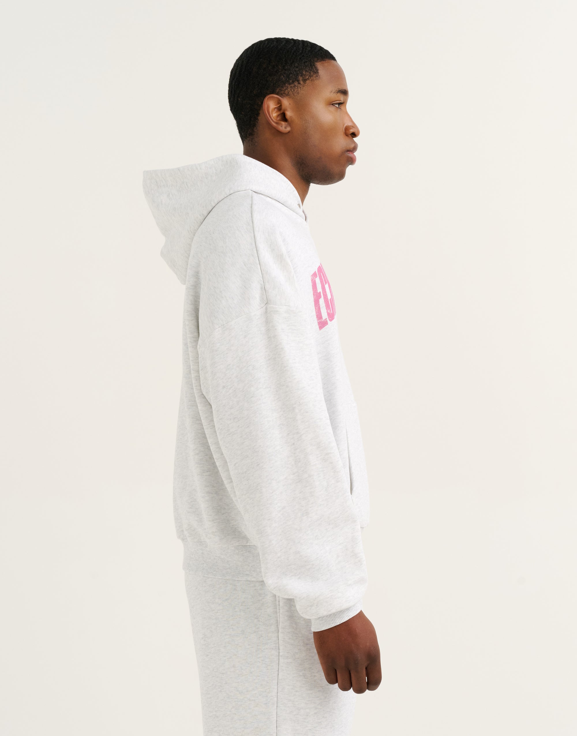 College Combed Fleece Hoodie - Grey Marle
