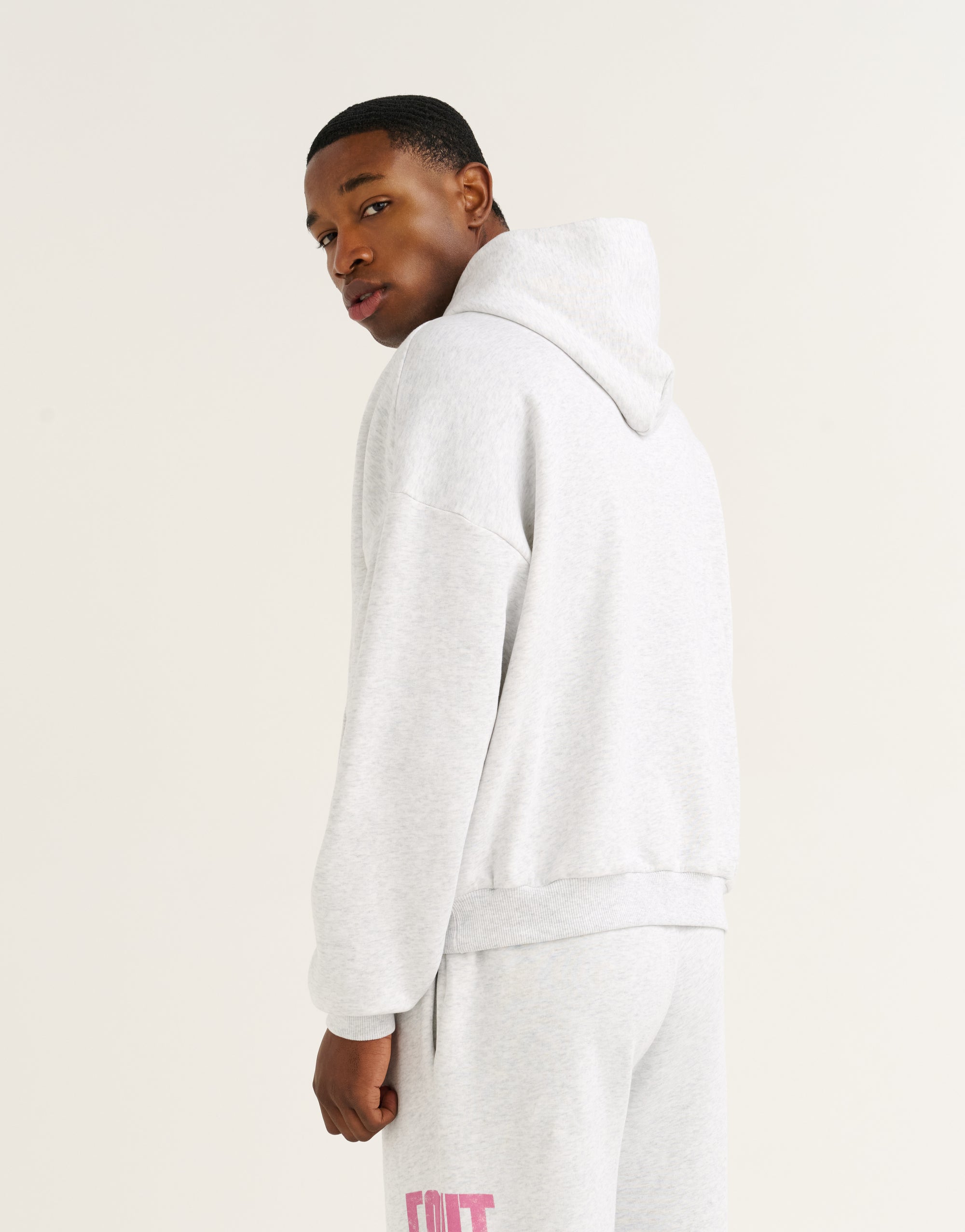 College Combed Fleece Hoodie - Grey Marle