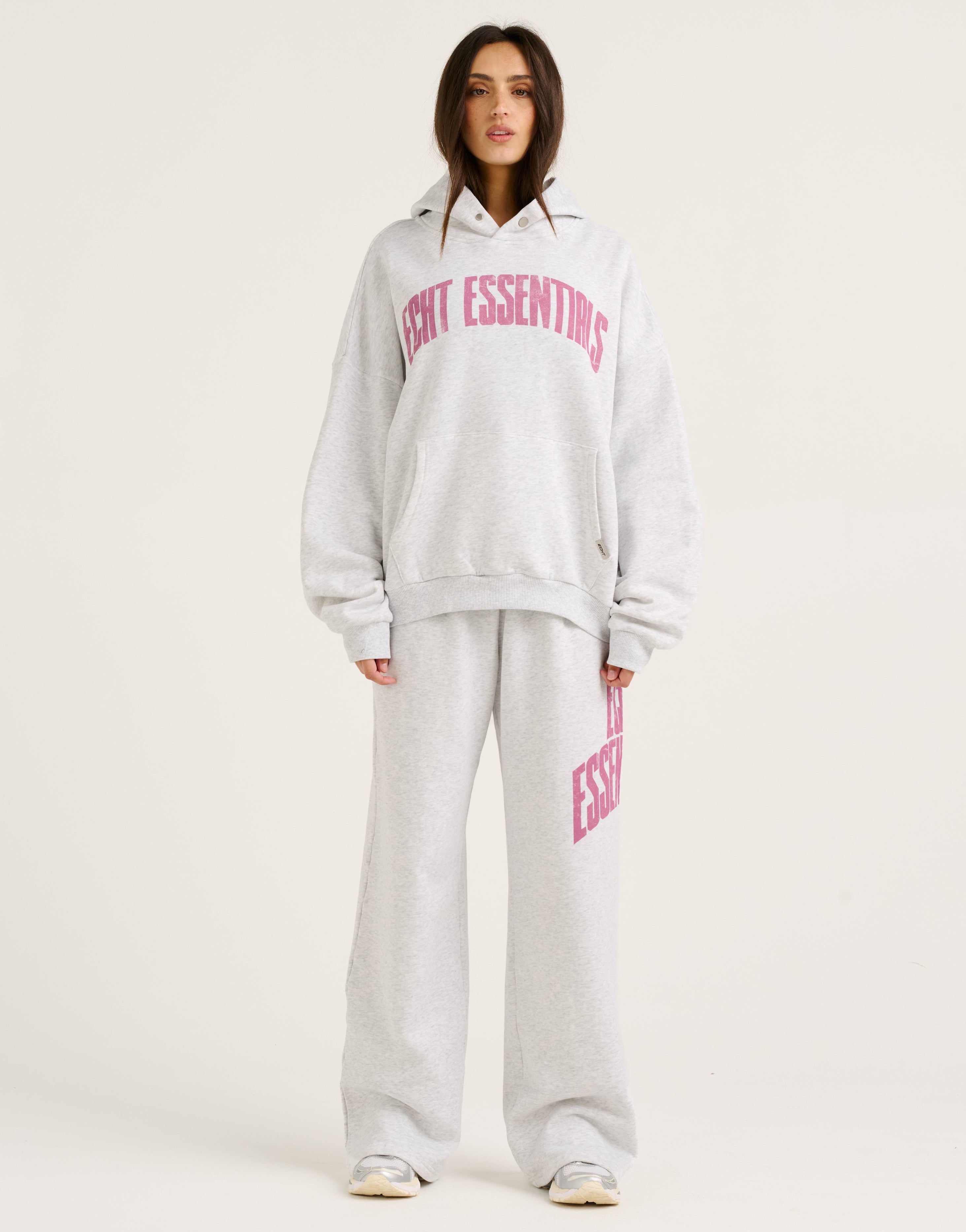 College Combed Fleece Hoodie - Grey Marle