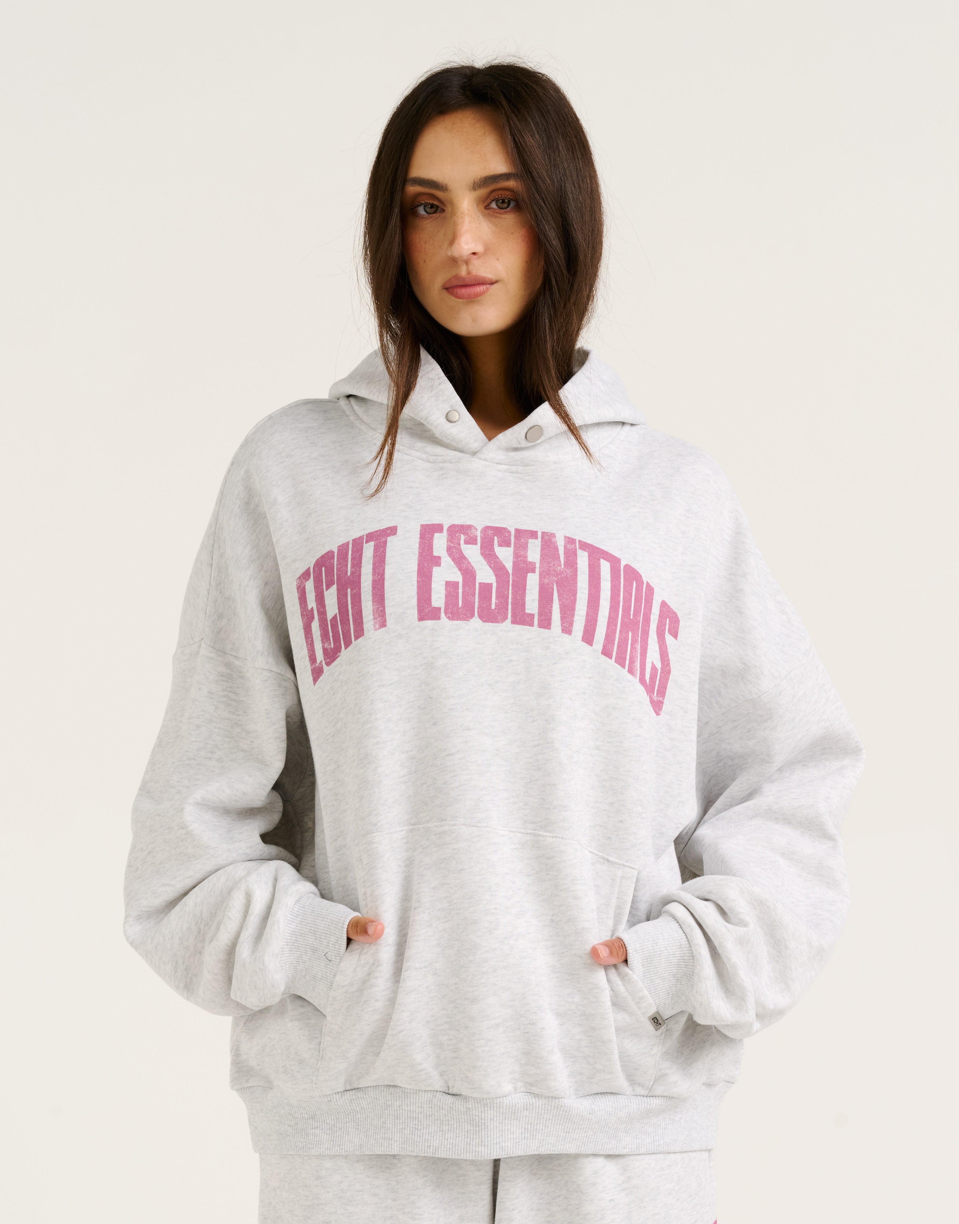 College Combed Fleece Hoodie - Grey Marle