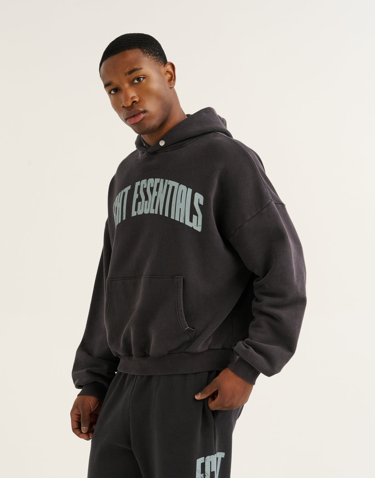 College Combed Fleece Hoodie - Phantom Black