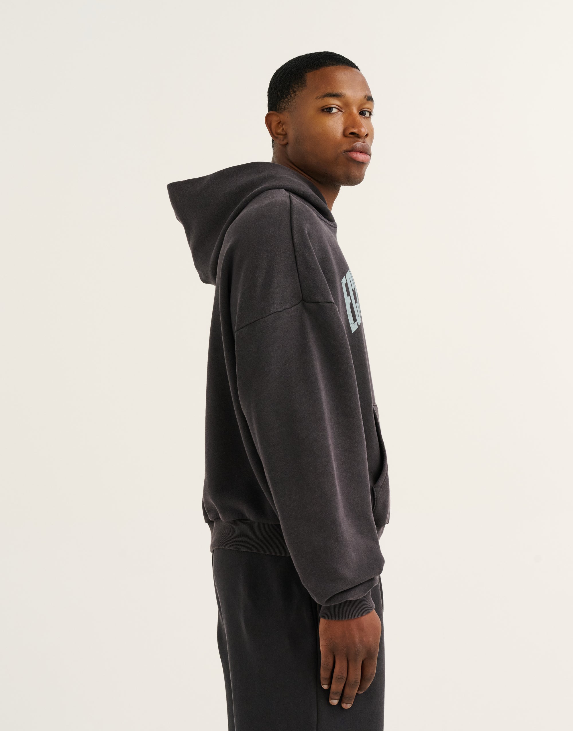 College Combed Fleece Hoodie - Phantom Black