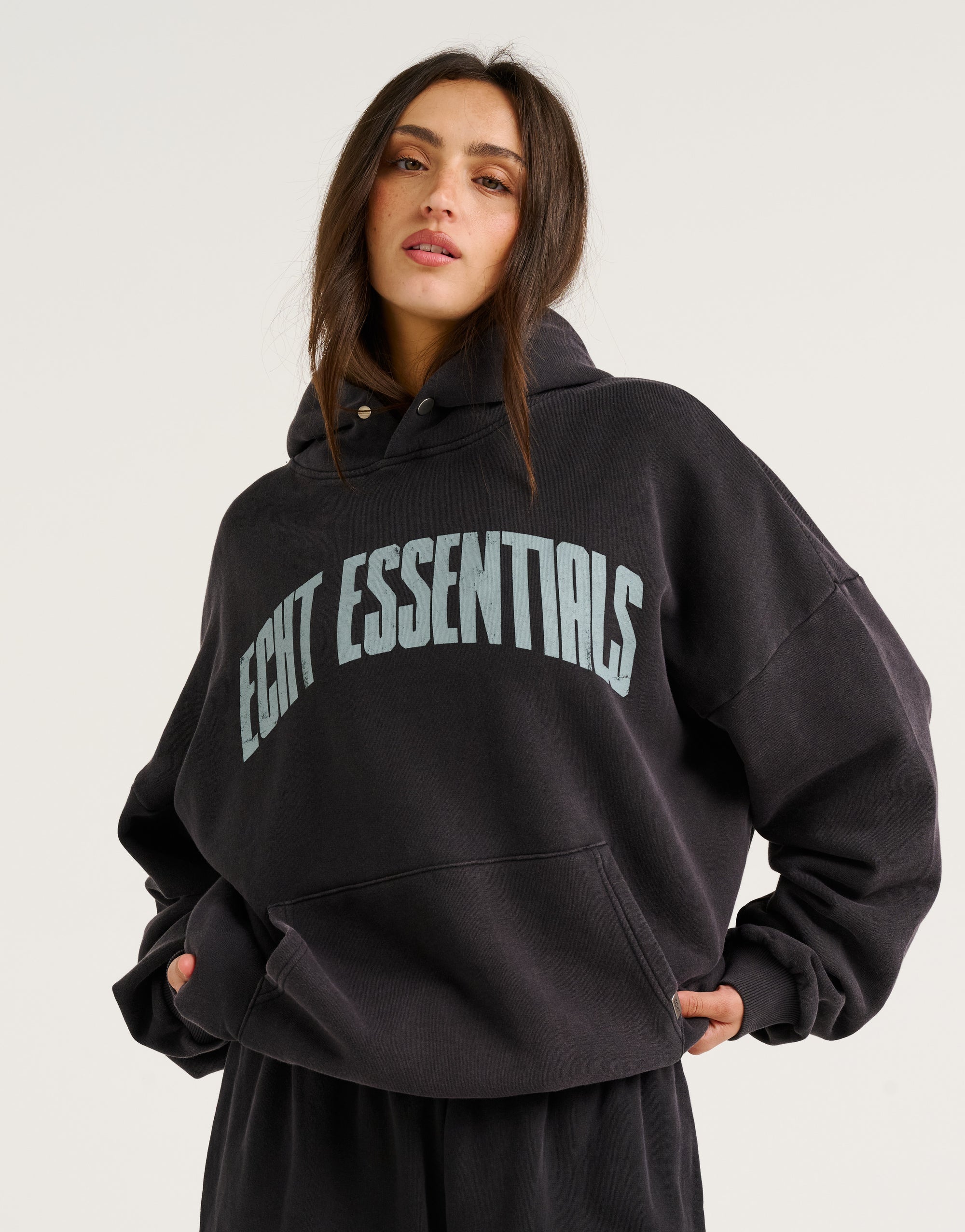 College Combed Fleece Hoodie - Phantom Black