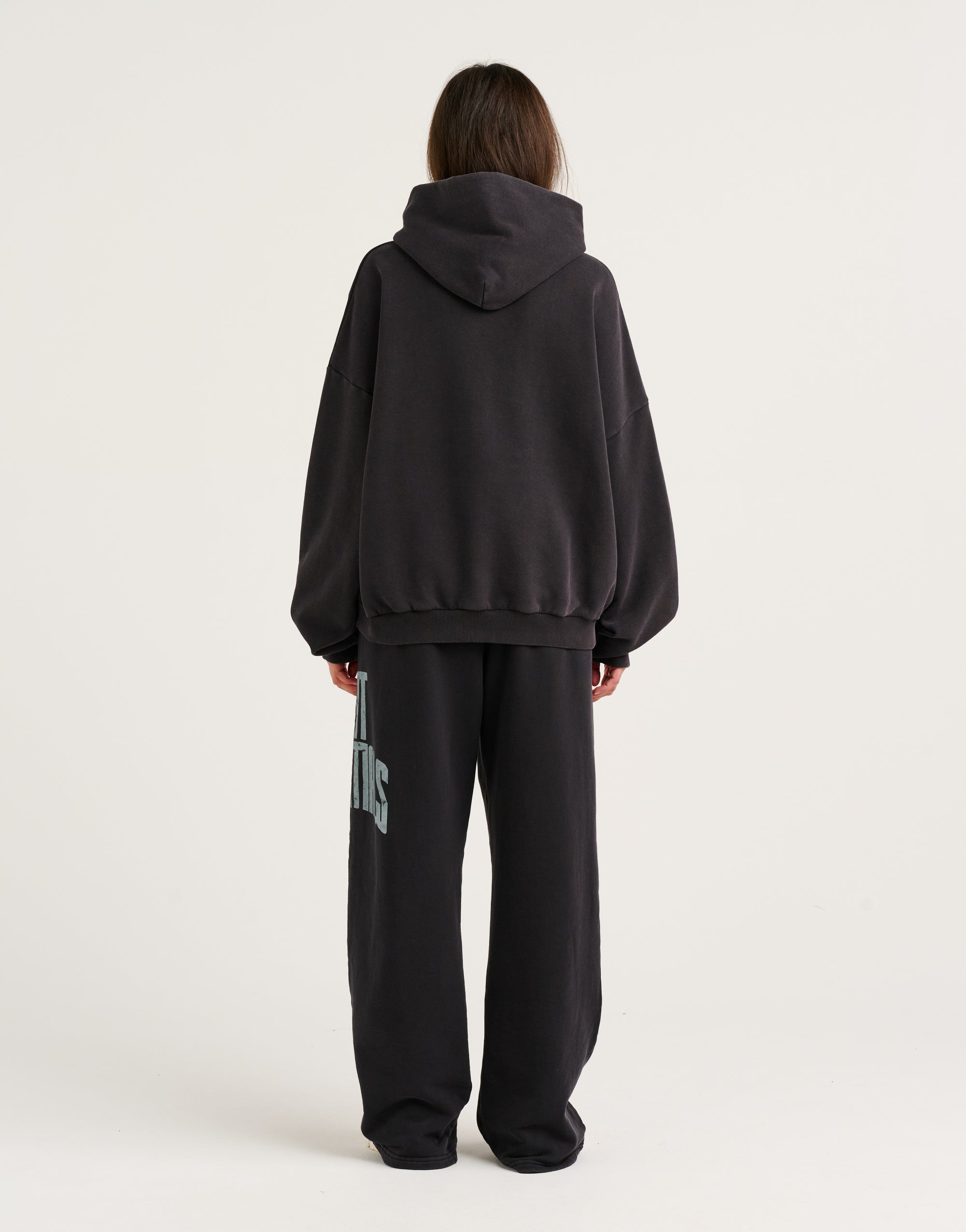 College Combed Fleece Hoodie - Phantom Black