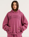 College Combed Fleece Hoodie - Plum