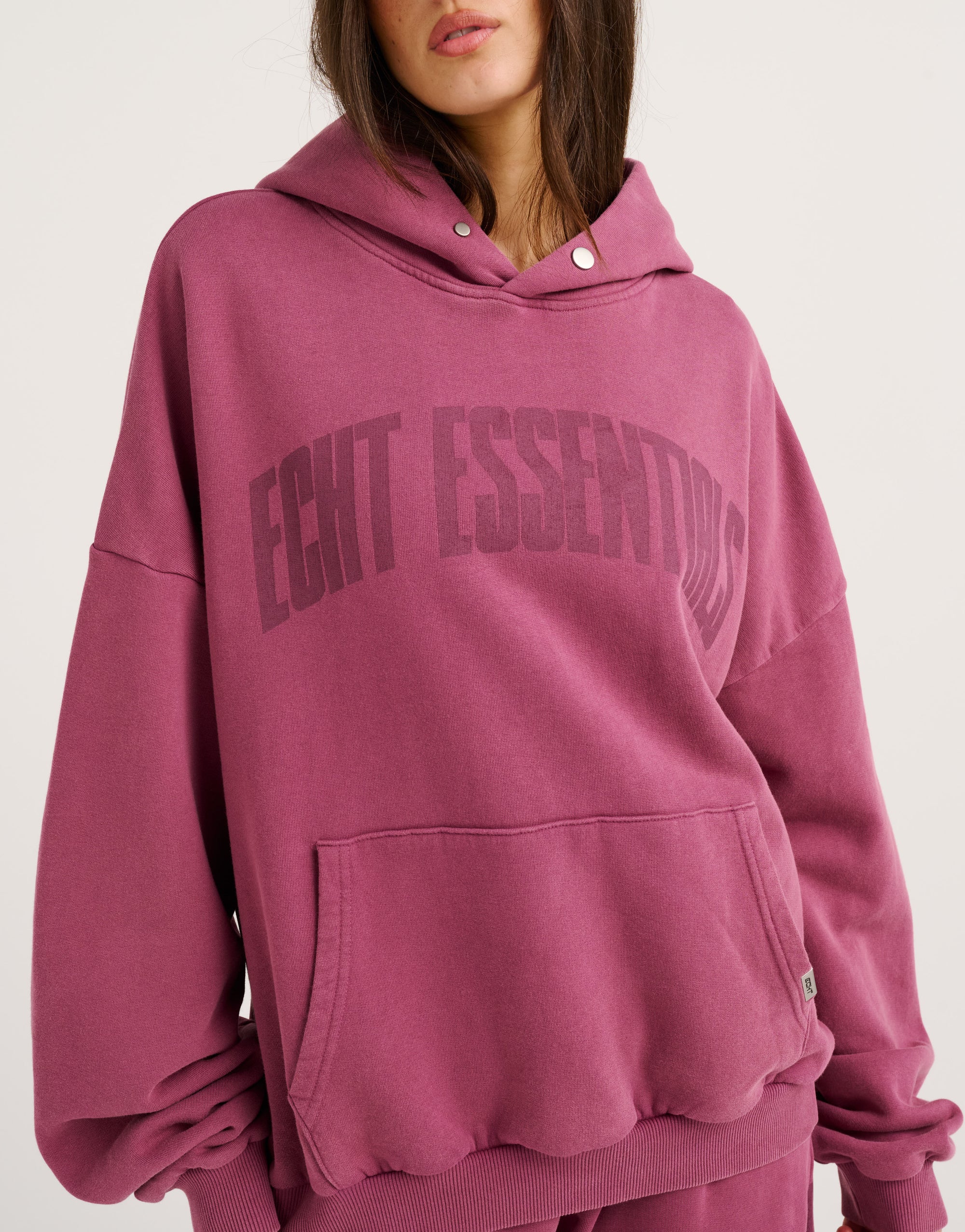 College Combed Fleece Hoodie - Plum