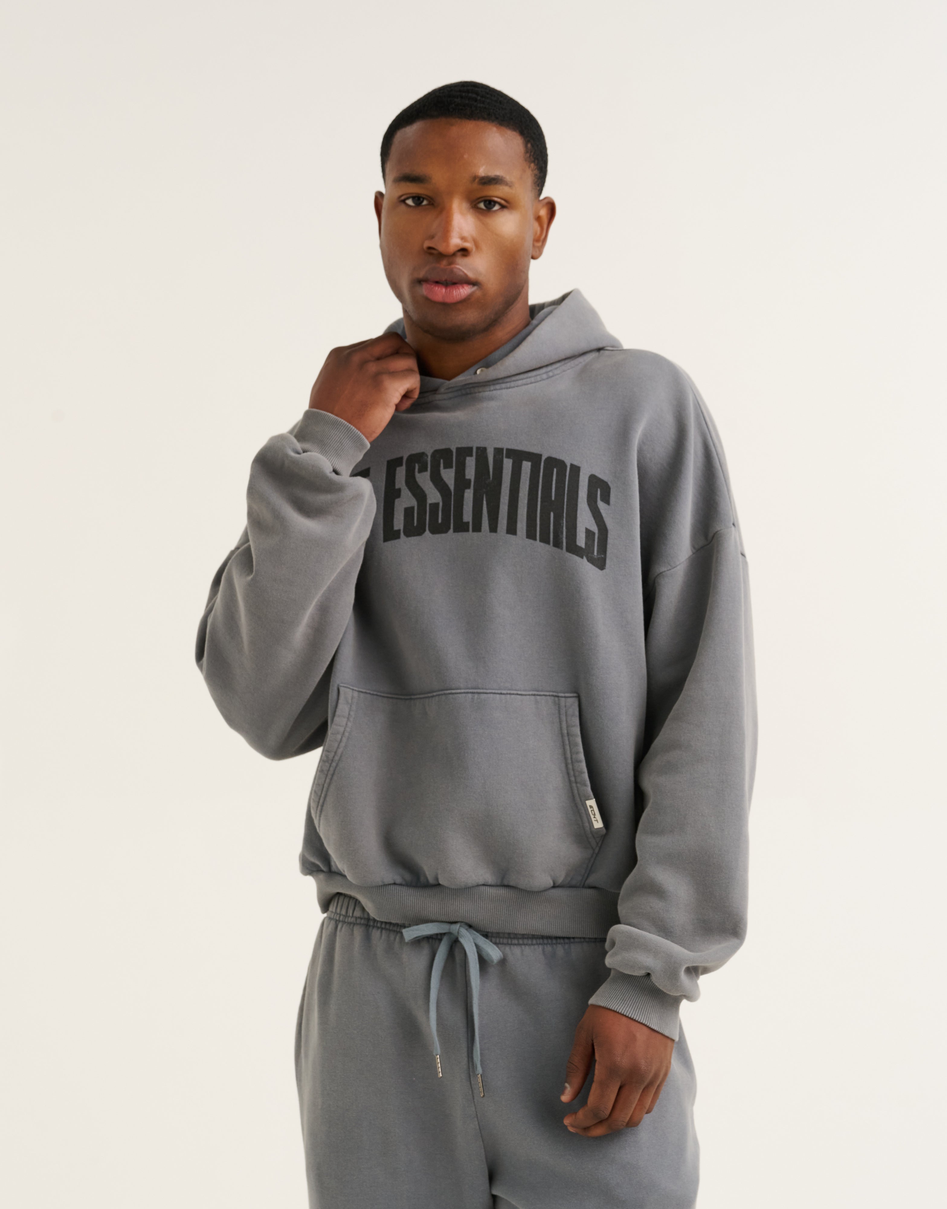 College Combed Fleece Hoodie - Storm Grey