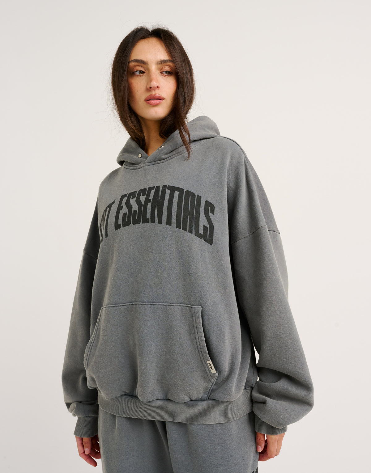 College Combed Fleece Hoodie - Storm Grey