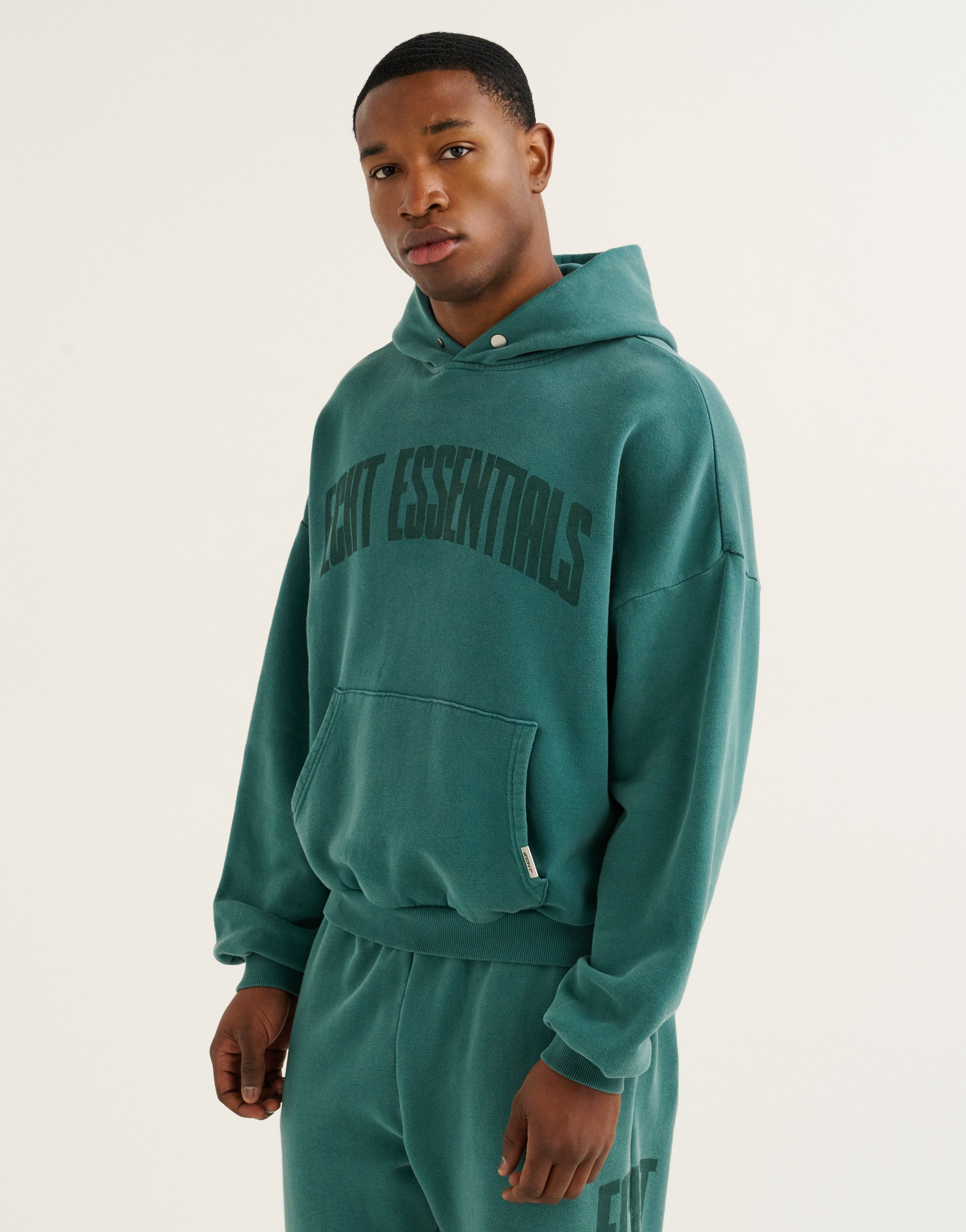 College Combed Fleece Hoodie - Teal