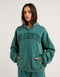 College Combed Fleece Zip-Up Hoodie - Teal