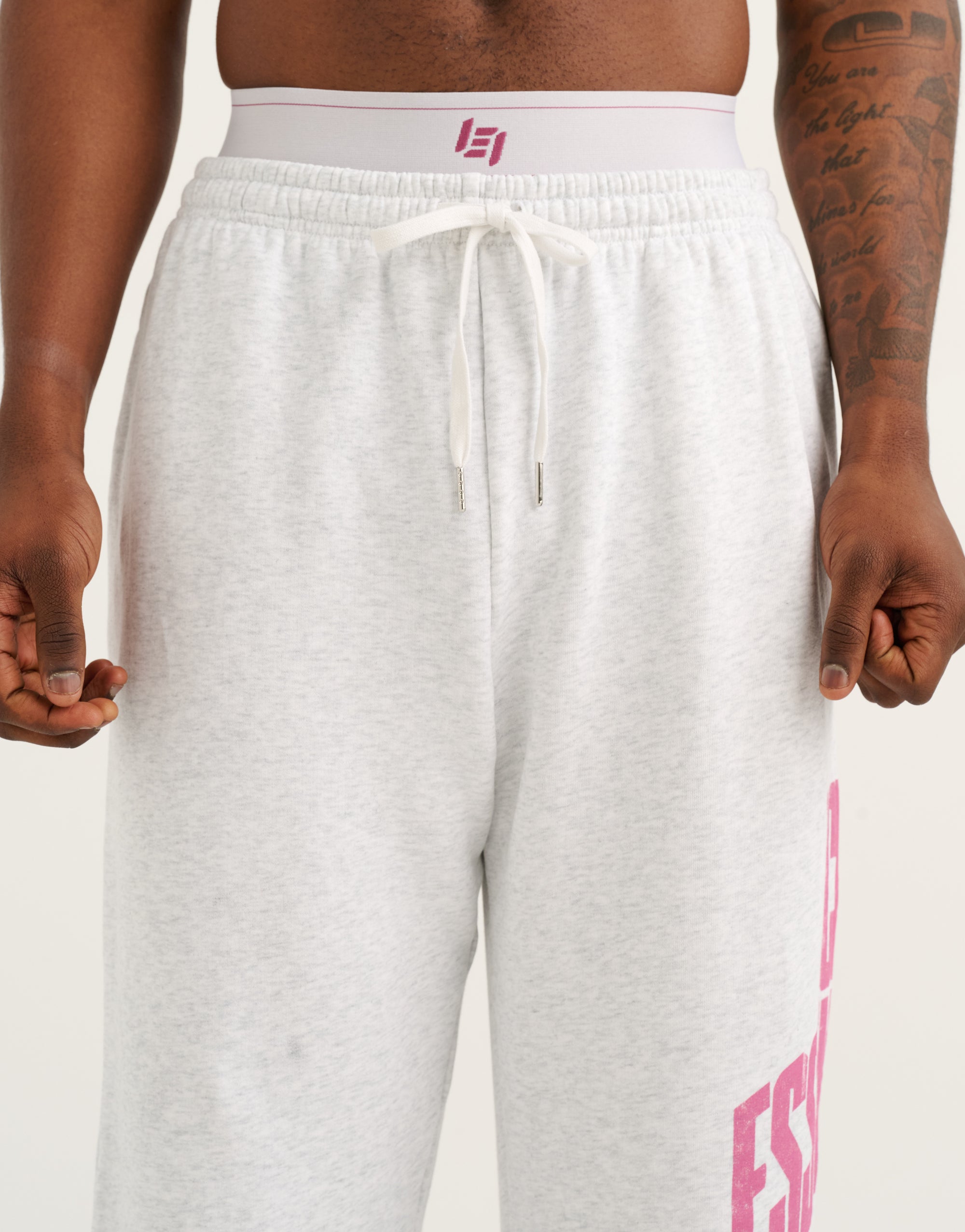 College Combed Fleece Wide Leg Sweatpant - Grey Marle