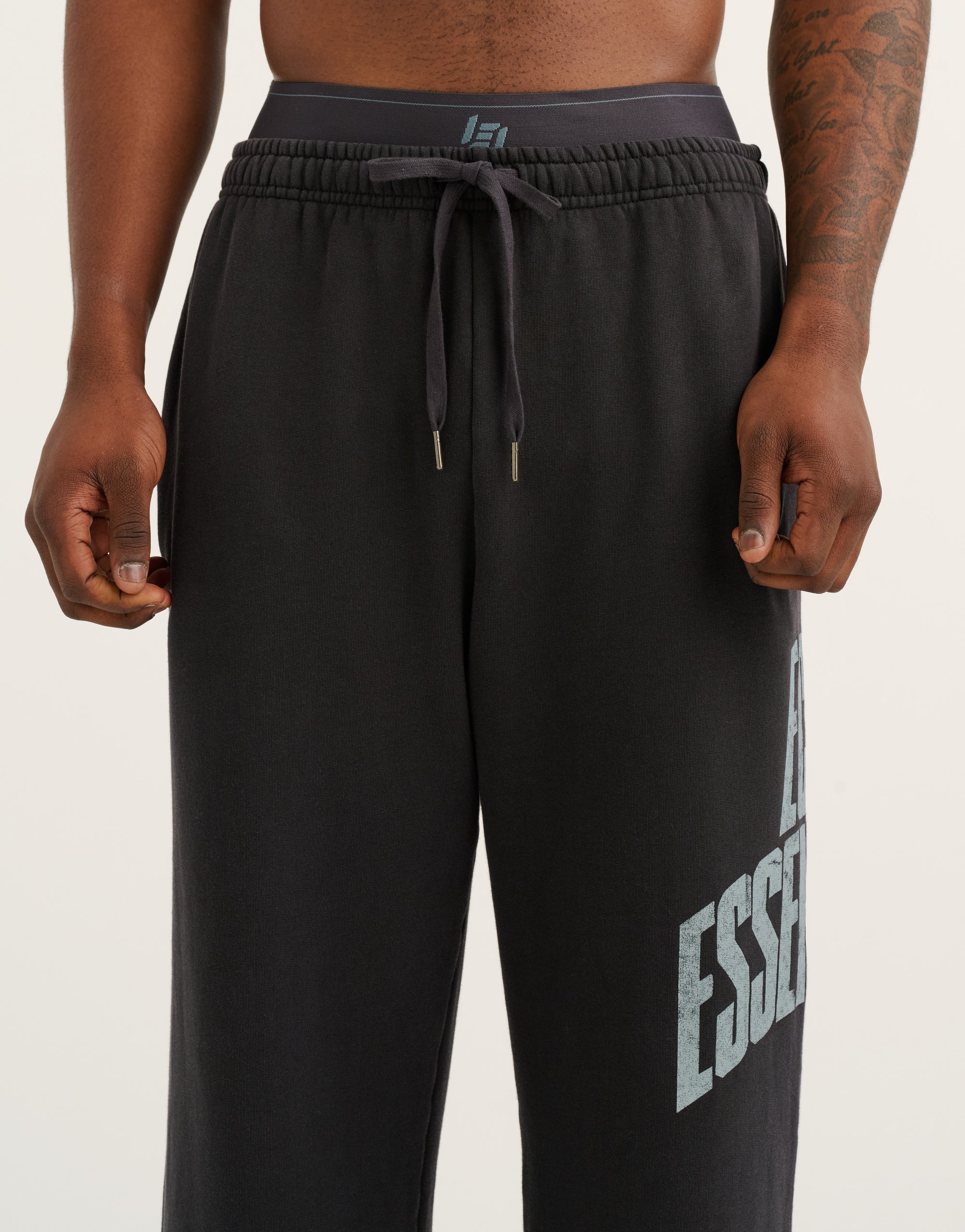 College Combed Fleece Wide Leg Sweatpant - Phantom Black