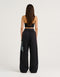 College Combed Fleece Wide Leg Sweatpant - Phantom Black