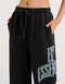 College Combed Fleece Wide Leg Sweatpant - Phantom Black