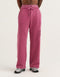 College Combed Fleece Wide Leg Sweatpant - Plum
