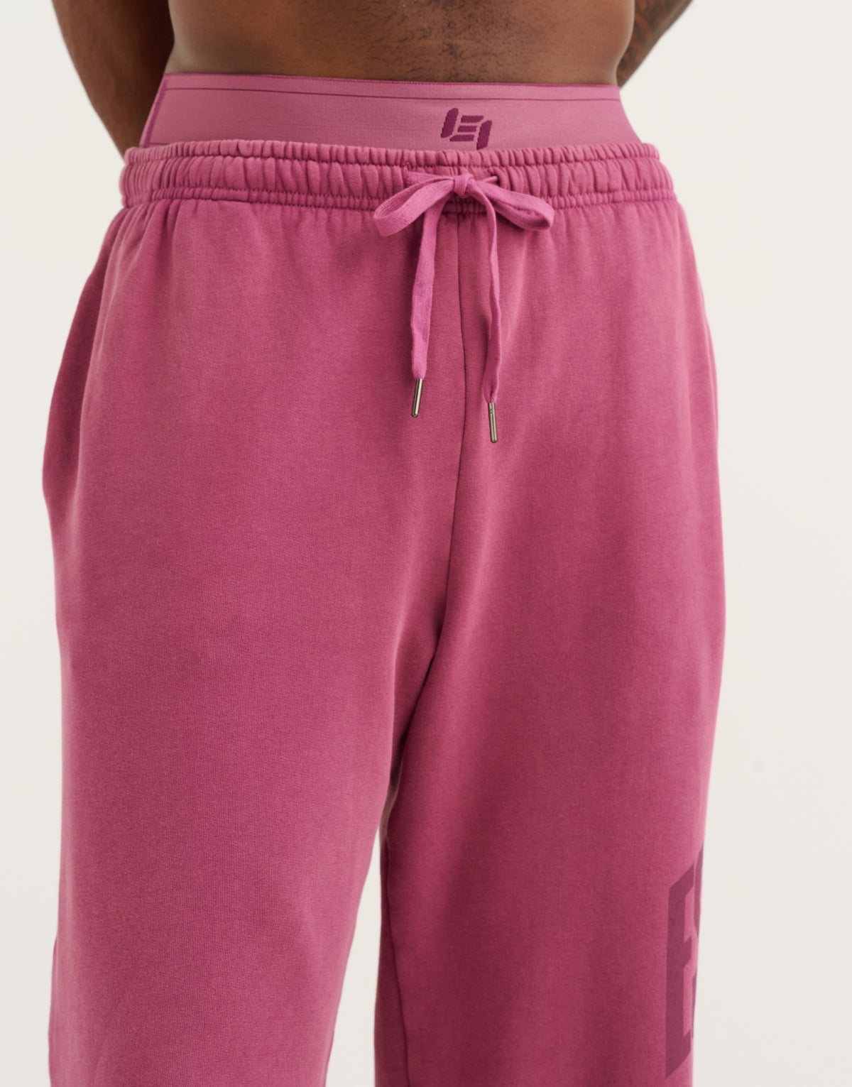 College Combed Fleece Wide Leg Sweatpant - Plum