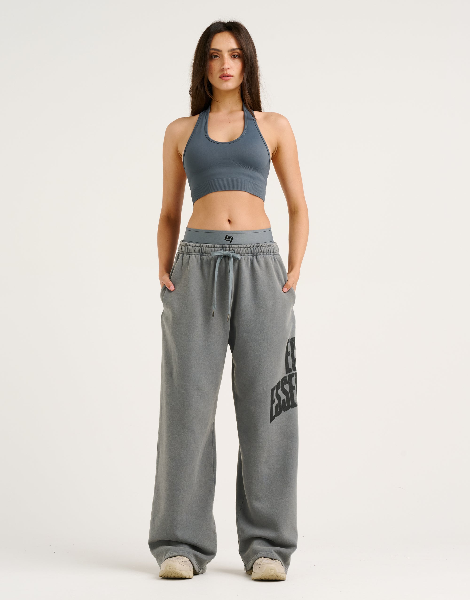College Combed Fleece Wide Leg Sweatpant - Storm Grey