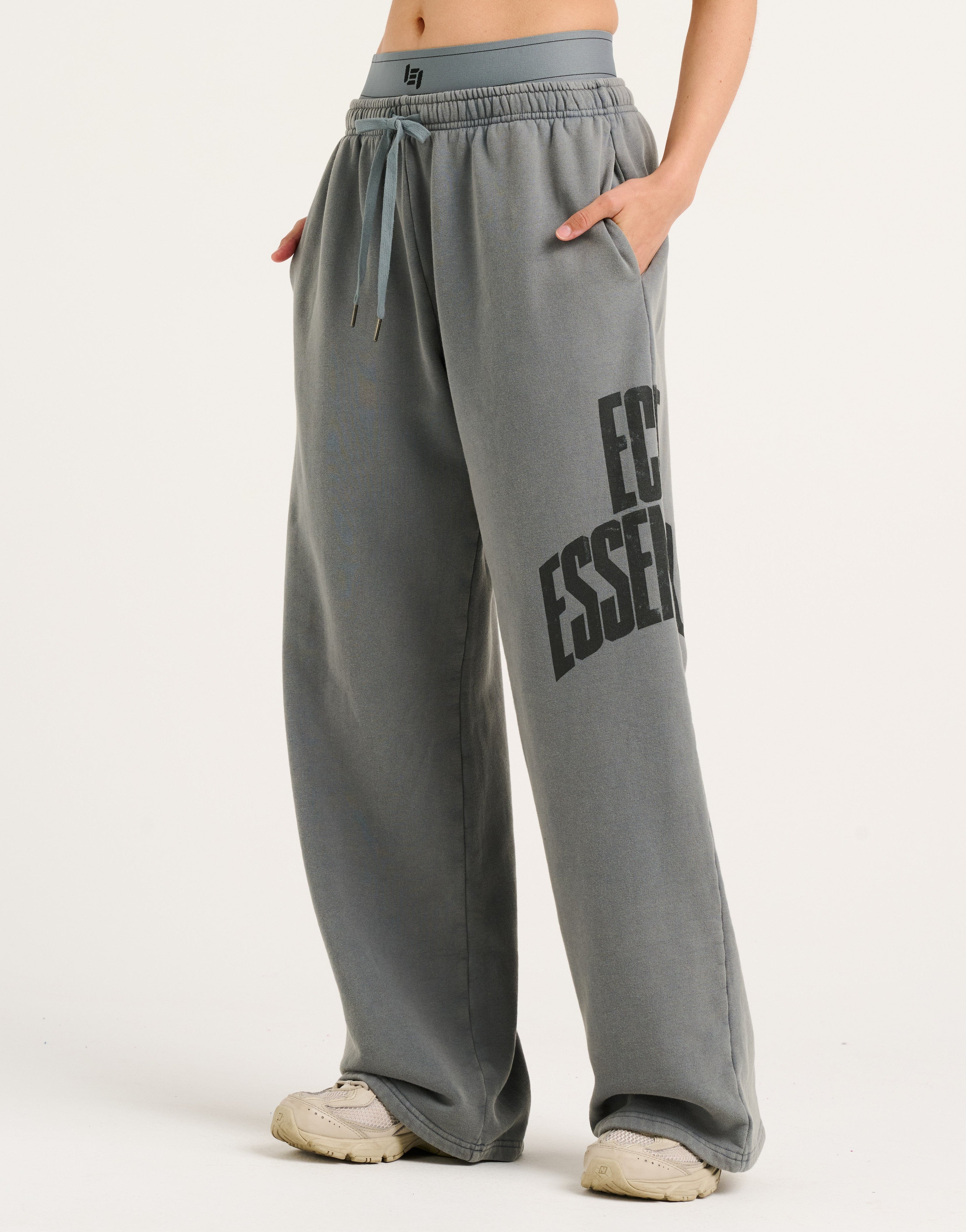 College Combed Fleece Wide Leg Sweatpant - Storm Grey