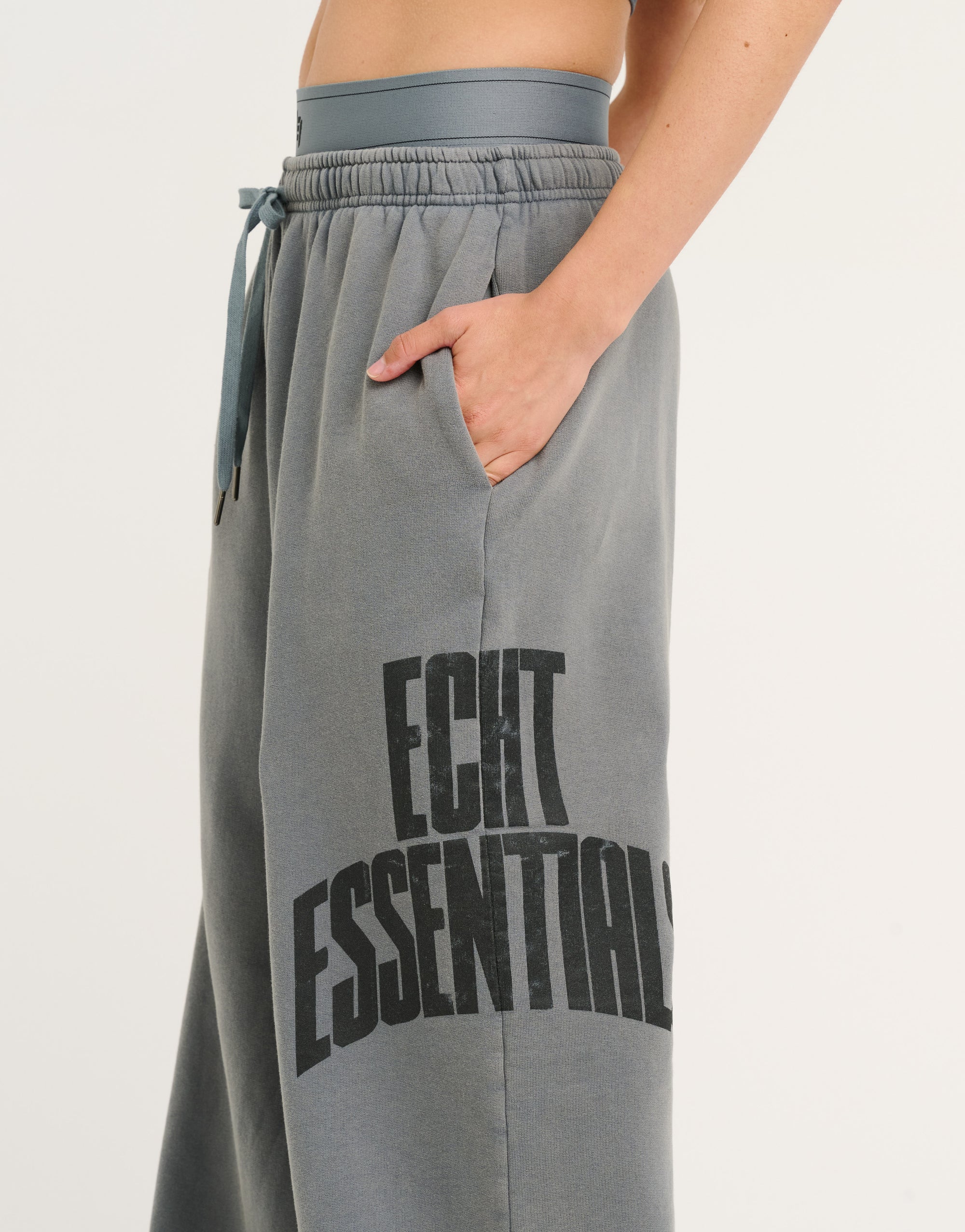College Combed Fleece Wide Leg Sweatpant - Storm Grey