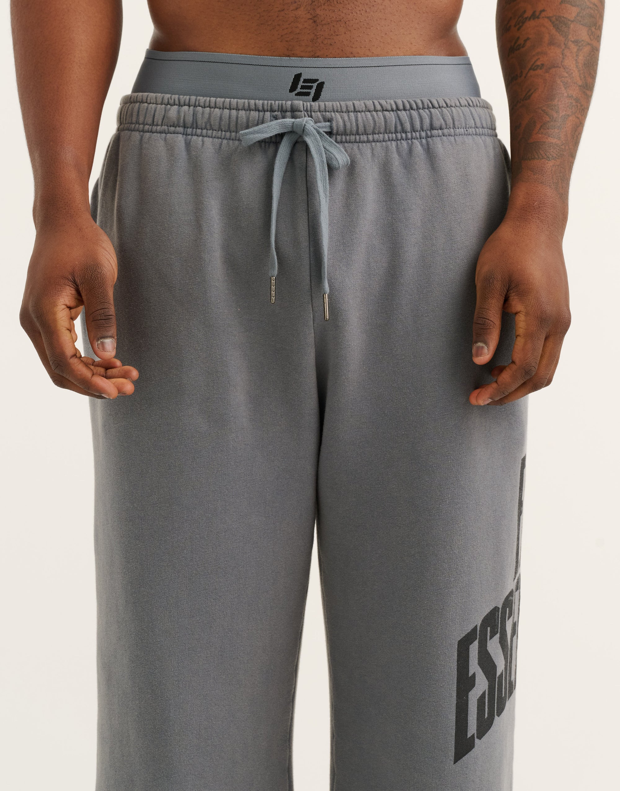 College Combed Fleece Wide Leg Sweatpant - Storm Grey