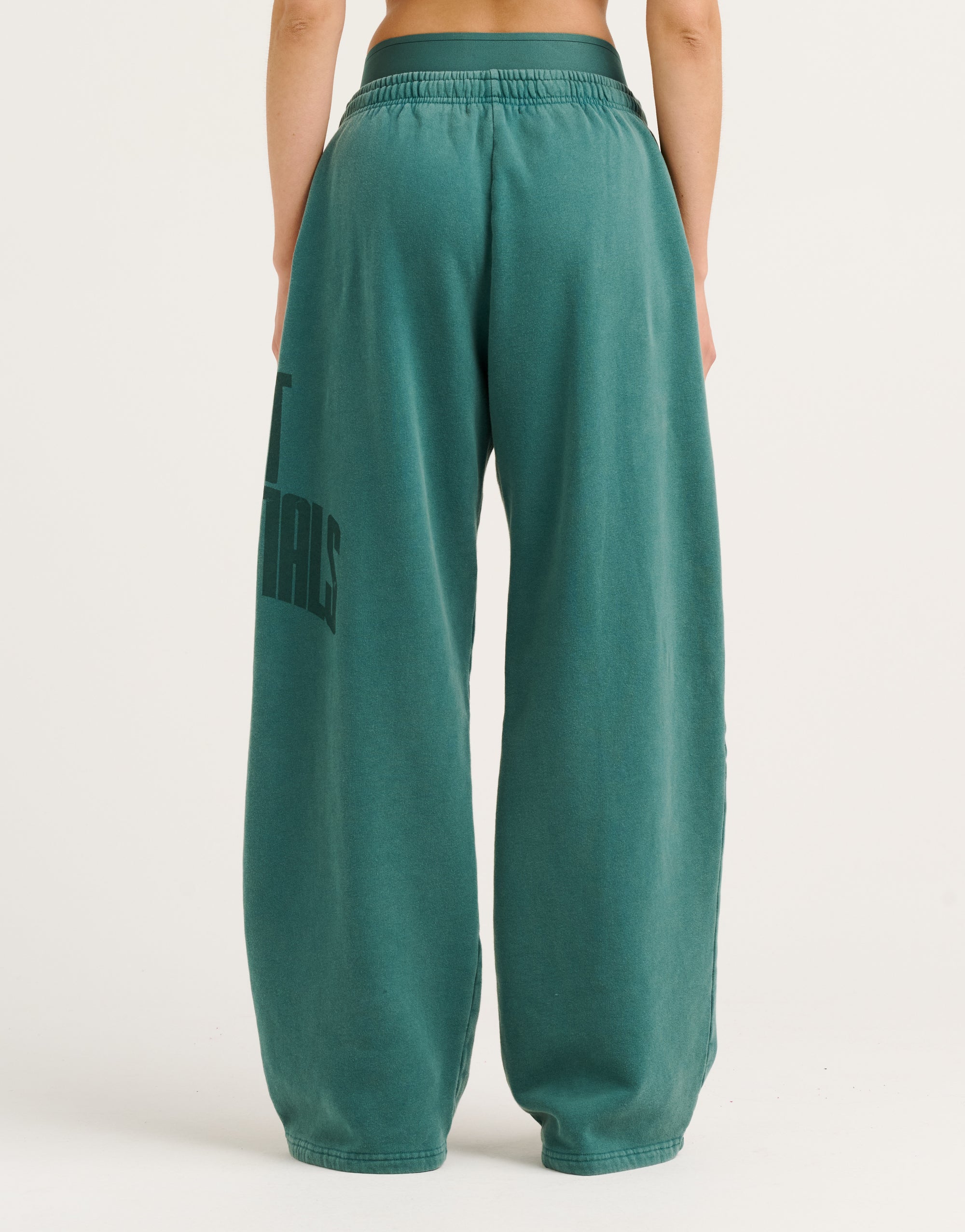 College Combed Fleece Wide Leg Sweatpant - Teal