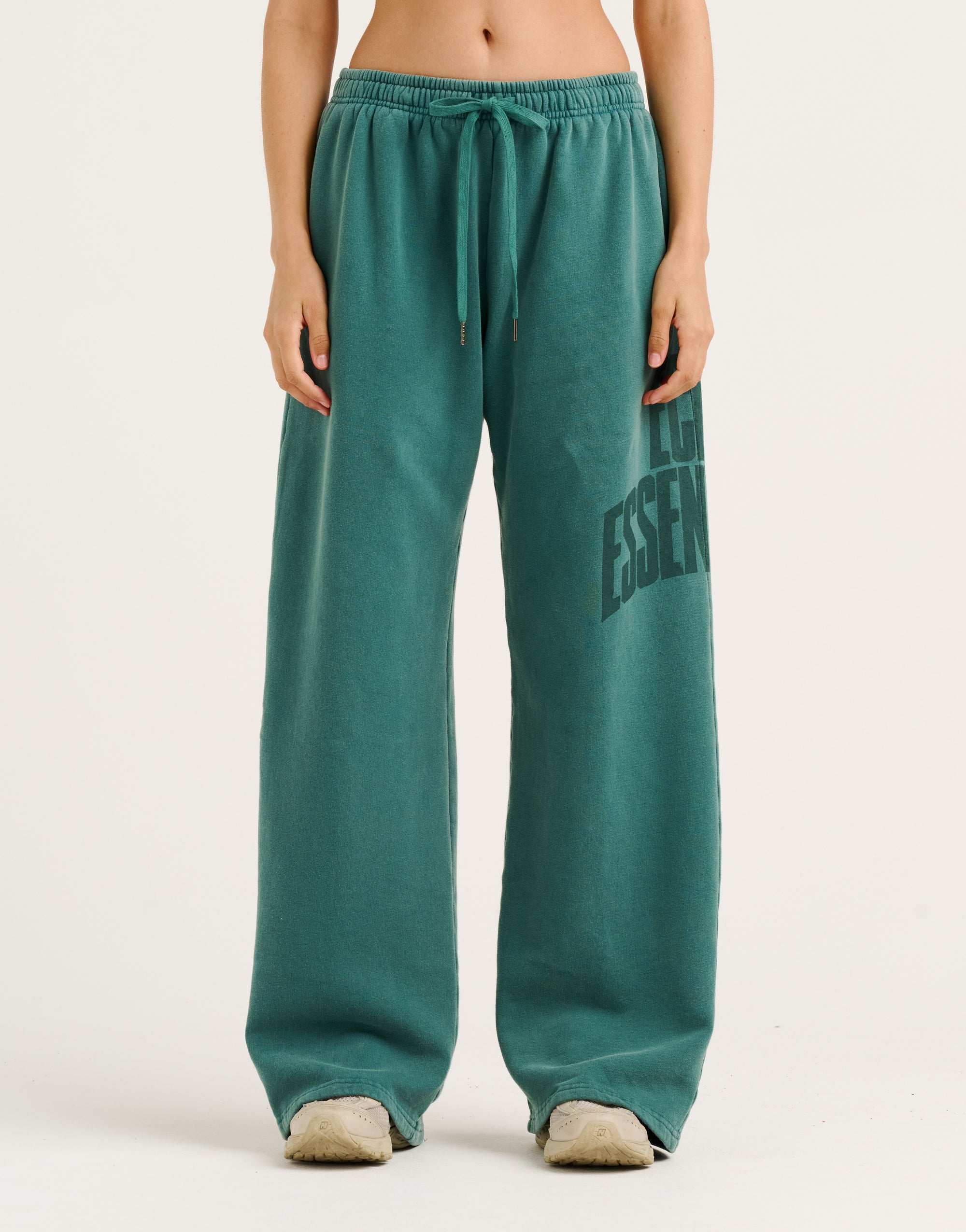 College Combed Fleece Wide Leg Sweatpant - Teal