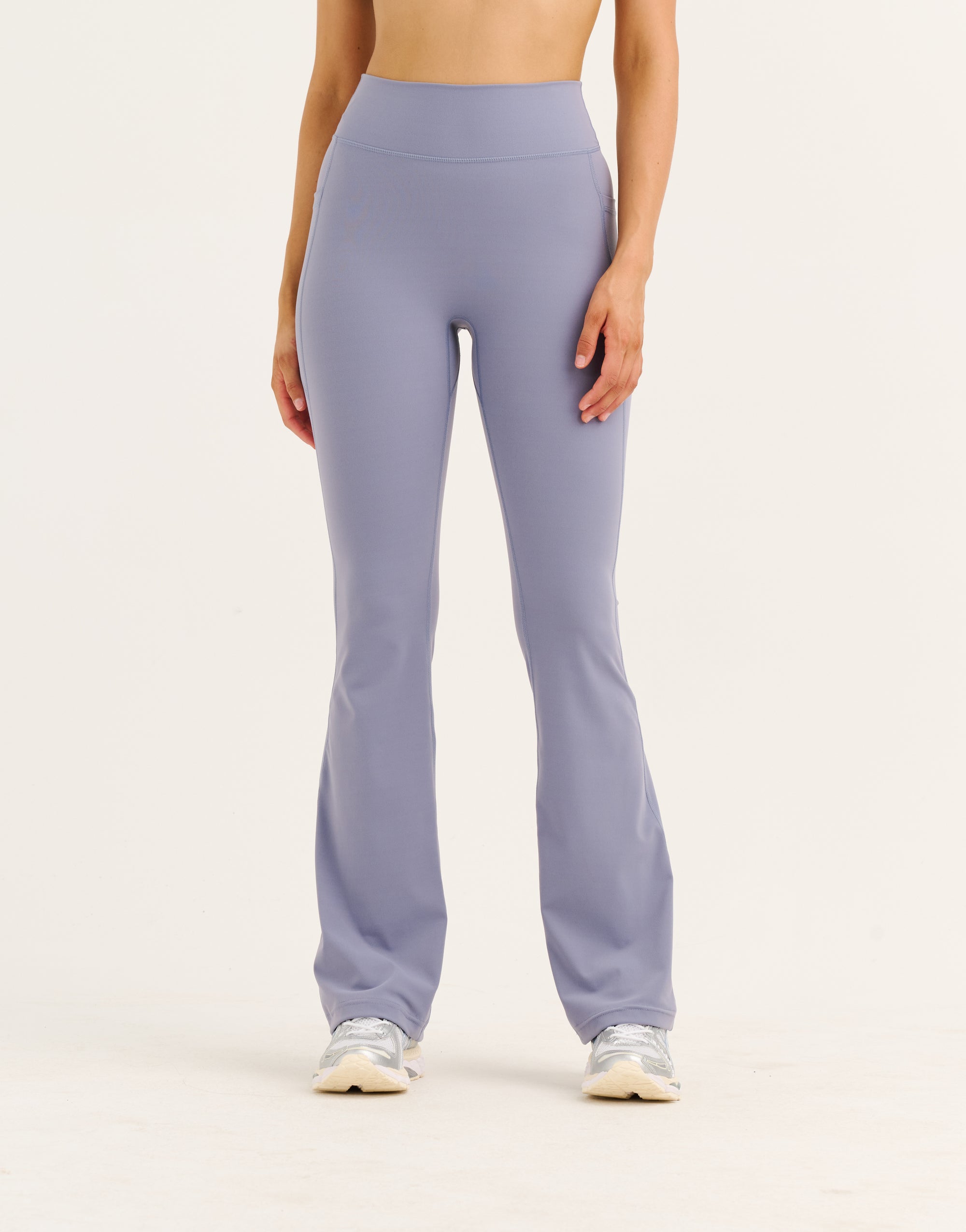 Flare Lycra Pocket Leggings - Washed Blue