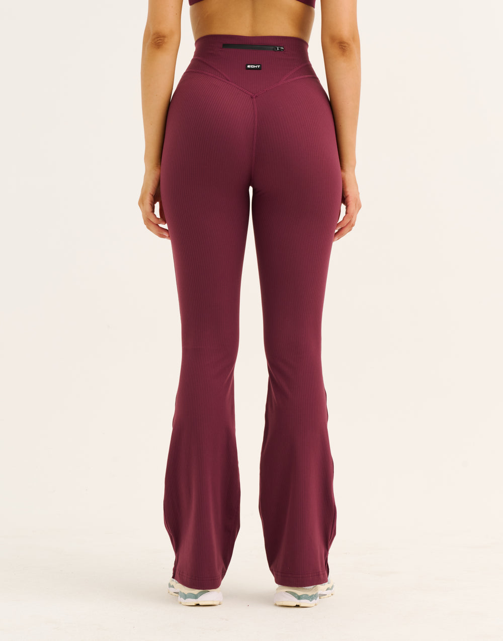 Flare Ribbed Leggings V2 - Blackberry