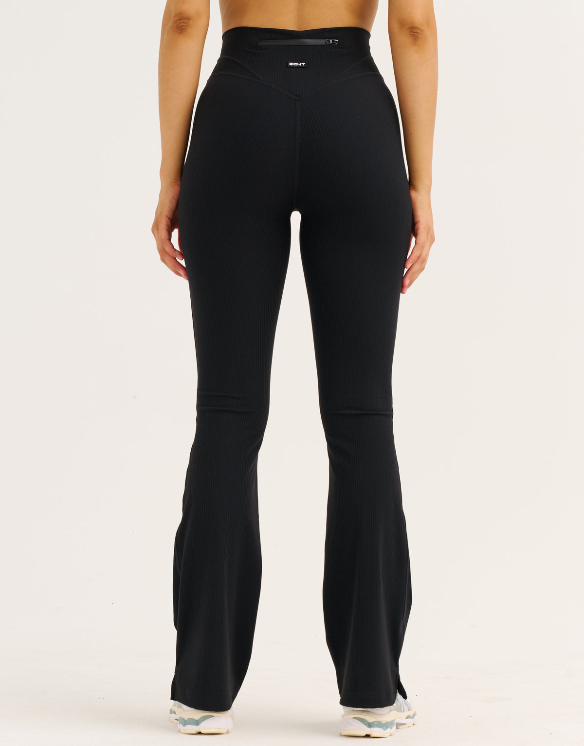 Flare Ribbed Leggings V2 - Black