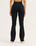Flare Ribbed Leggings V2 - Black