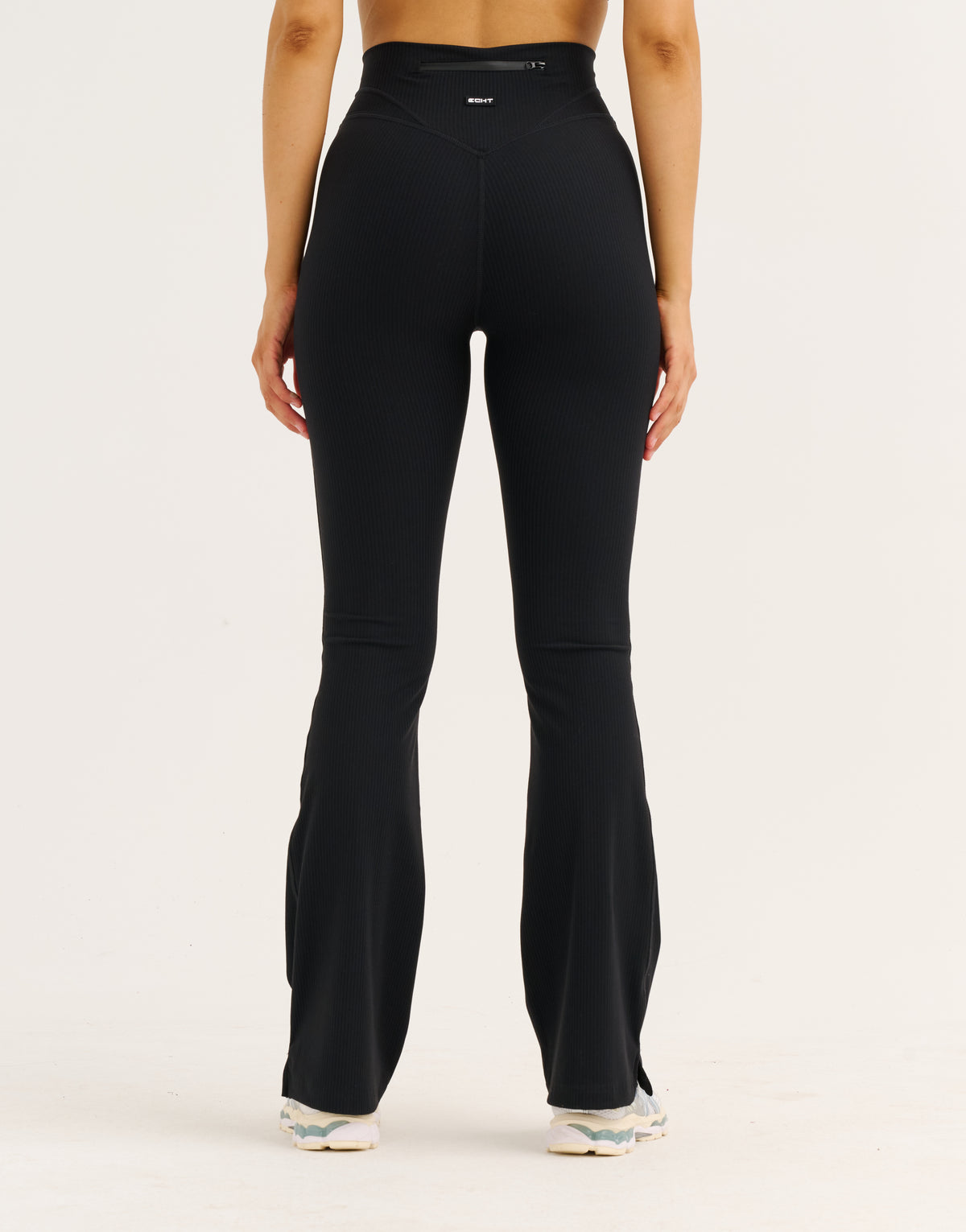 Flare Ribbed Leggings V2 - Black