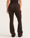 Flare Ribbed Leggings V2 - Chocolate