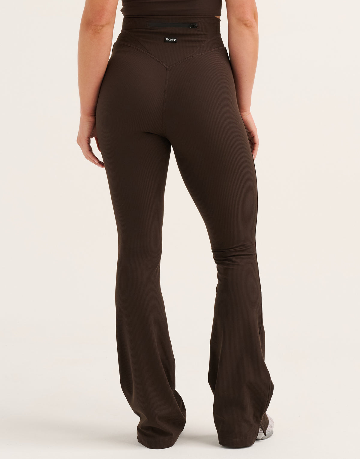 Flare Ribbed Leggings V2 - Chocolate