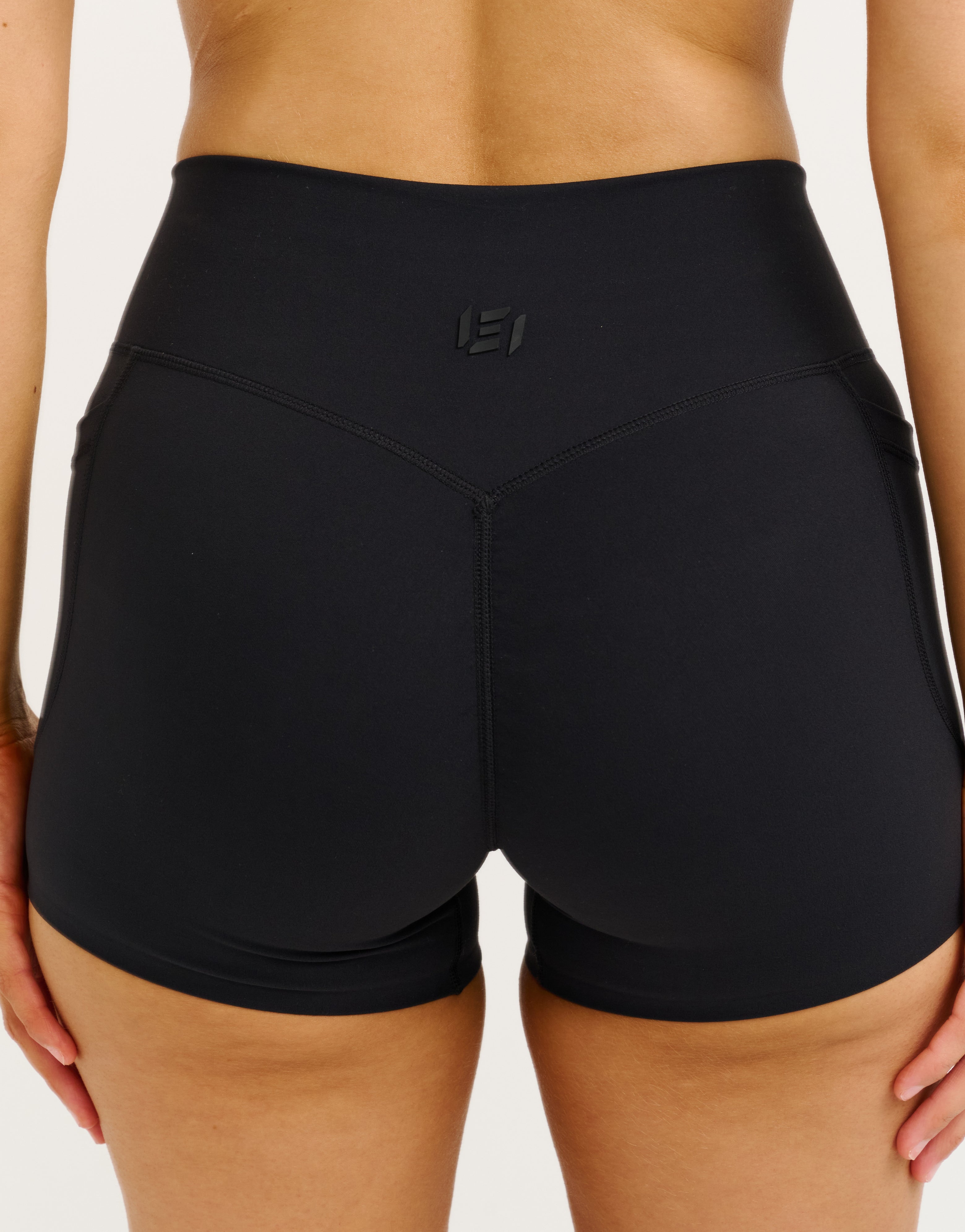 Lycra Invisible Scrunch Pocket Shorts - Black