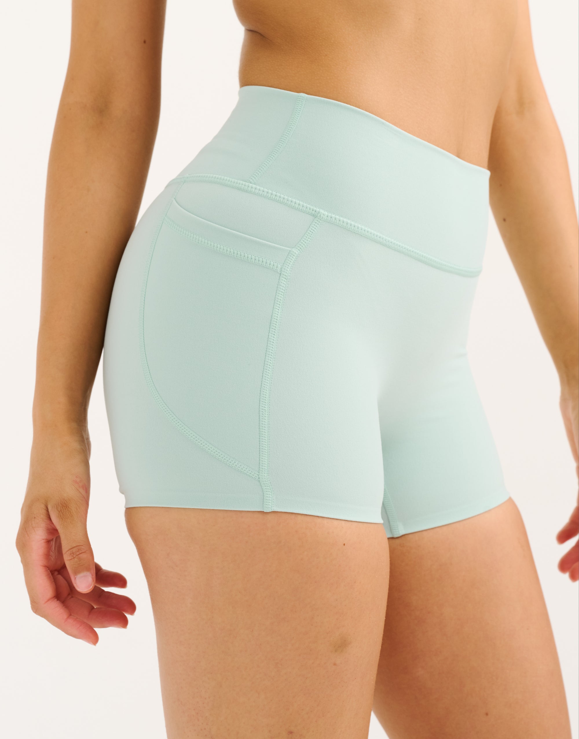 Lycra Invisible Scrunch Pocket Shorts - Mint
