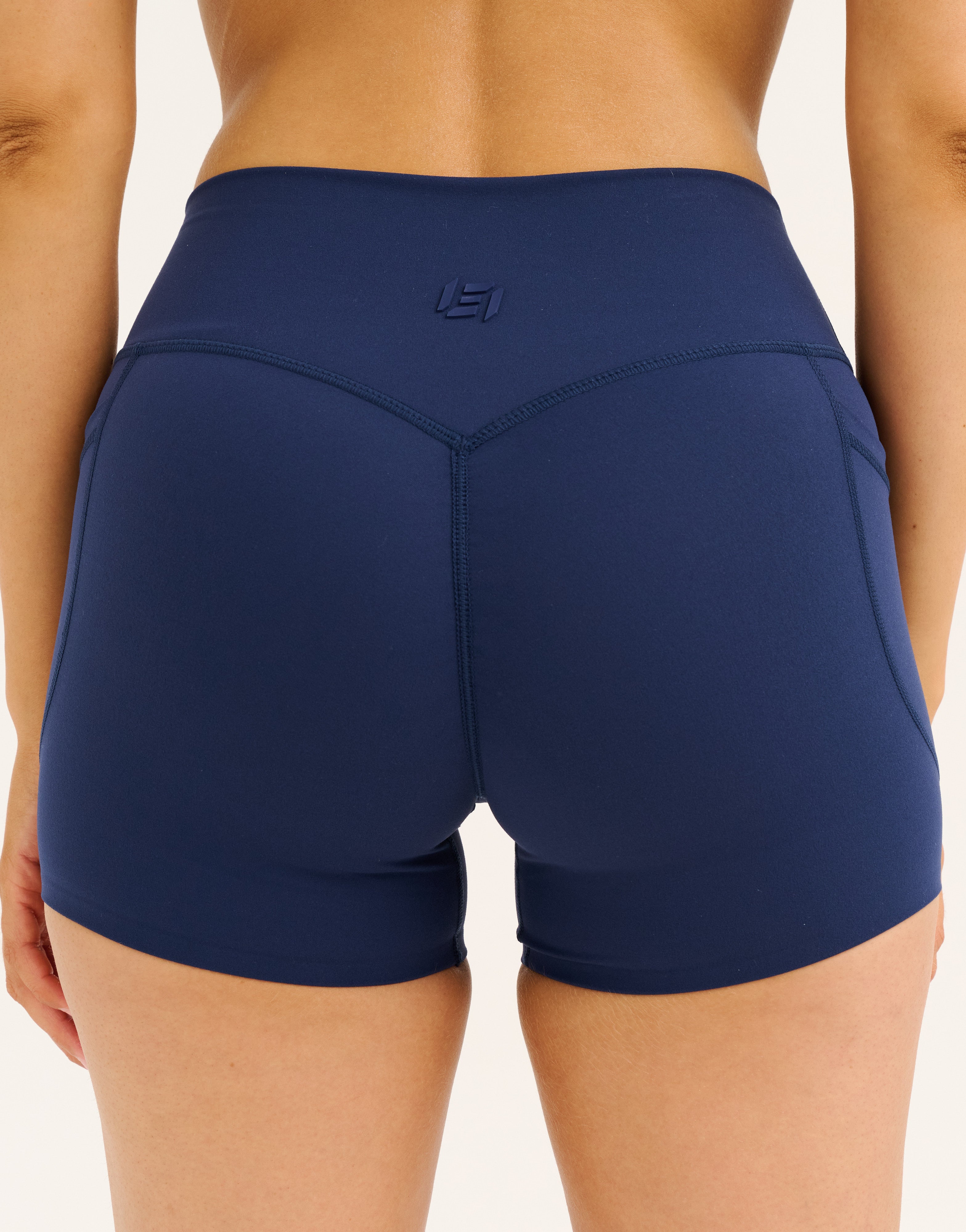 Lycra Invisible Scrunch Pocket Shorts - Navy