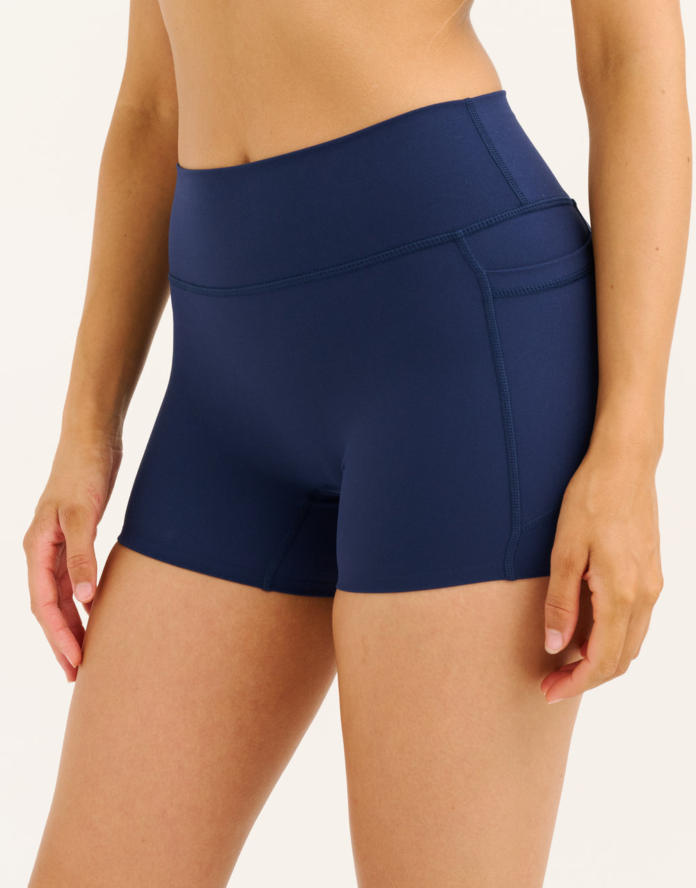 Lycra Invisible Scrunch Pocket Shorts - Navy