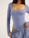 Elemental L Square Bodysuit - Washed Blue