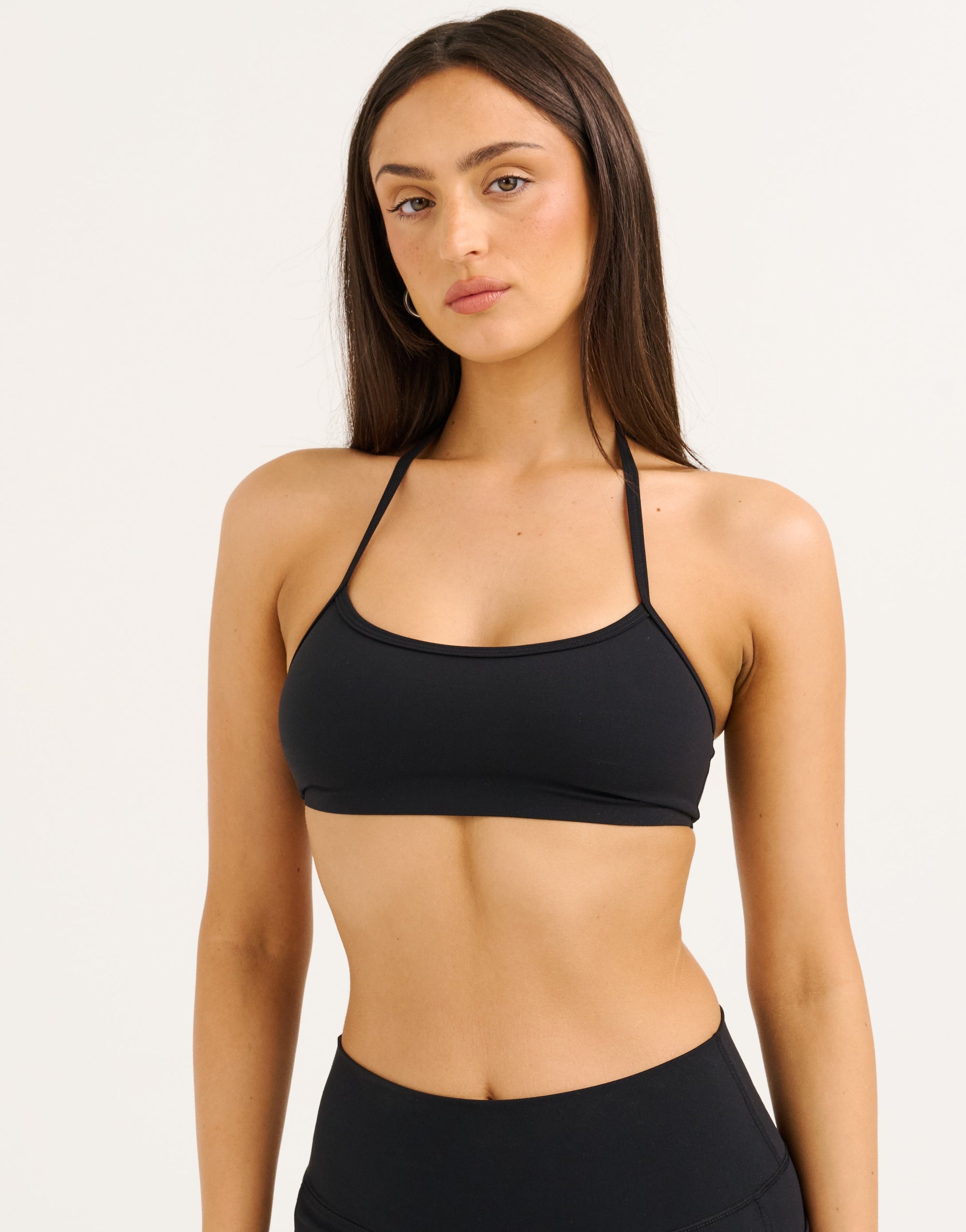 Lycra Seamless Halter Bra - Black
